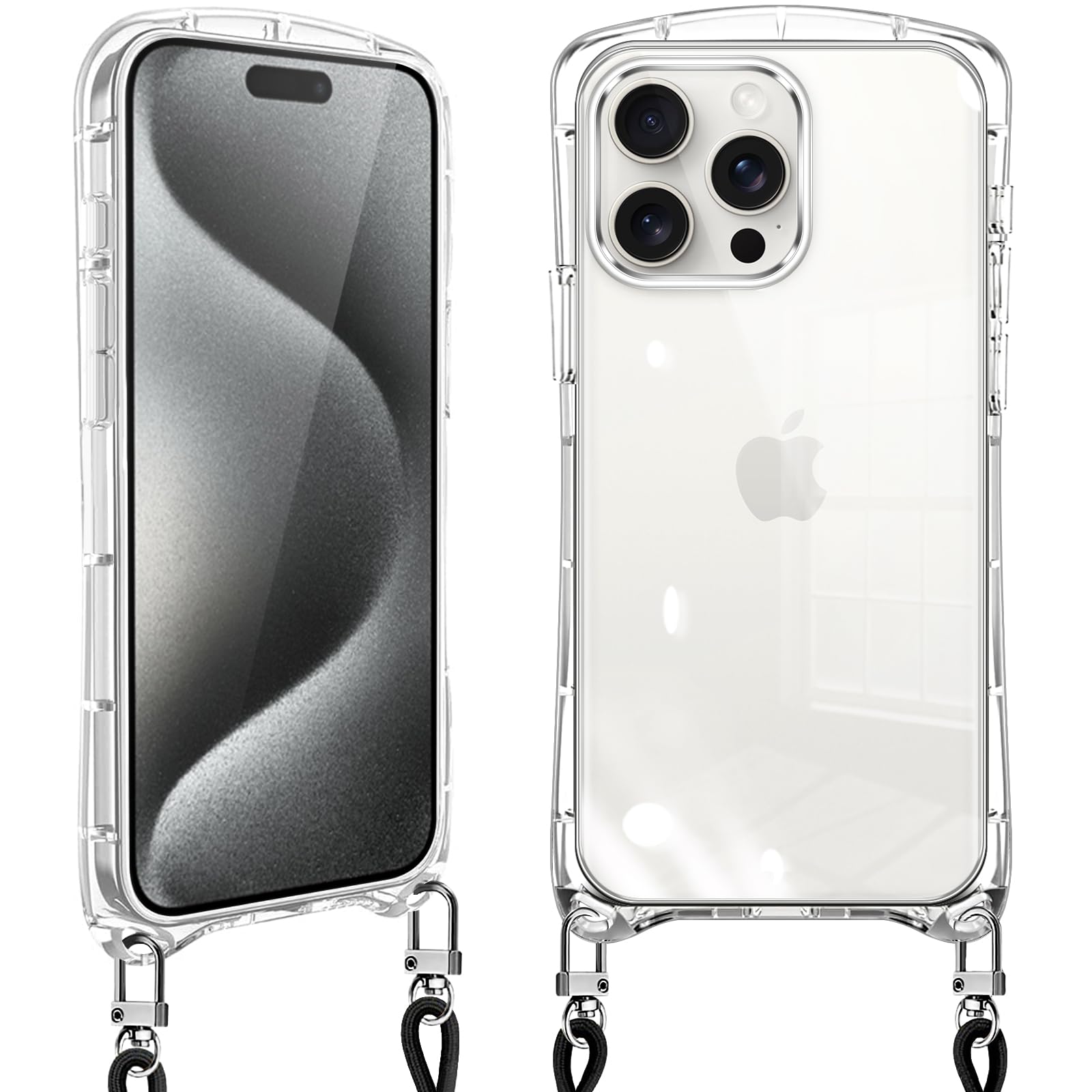 Amazon.co.jp: Loodoomo iPhone 15 Pro 用の ケース クリア ショルダー